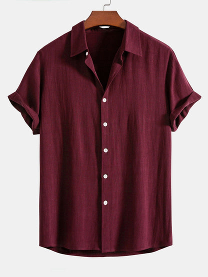 Landon Men's Short Sleeve Shirt | Linen Blend Relaxed Fit, Breathable Comfort 6