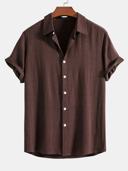 Landon Men's Short Sleeve Shirt | Linen Blend Relaxed Fit, Breathable Comfort 7