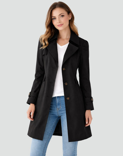 Layla Women's Trench Coat | Tailored Mid-Length Double-Breasted Design 0