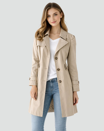 Layla Women's Trench Coat | Tailored Mid-Length Double-Breasted Design 1