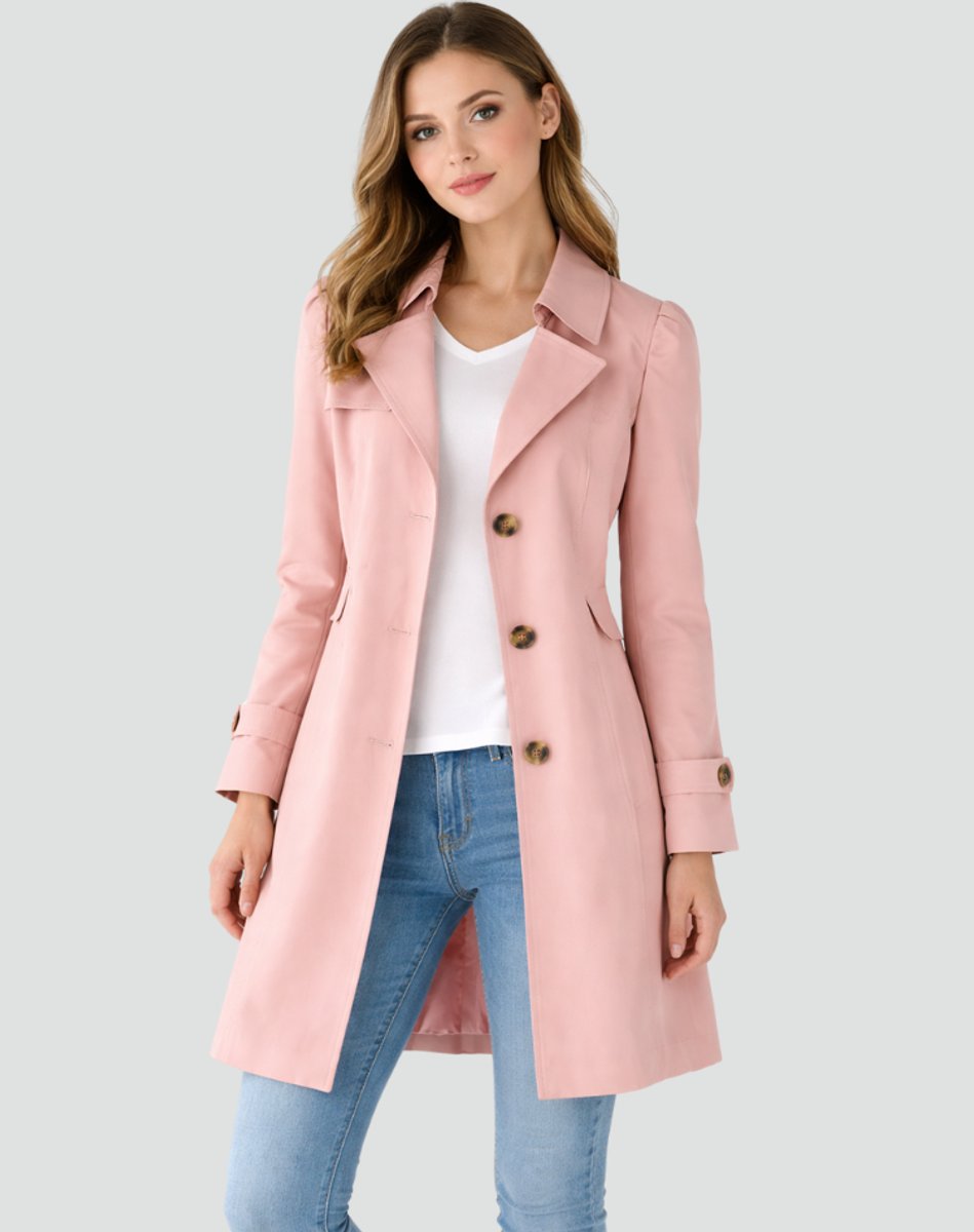 Layla Women's Trench Coat | Tailored Mid-Length Double-Breasted Design 3