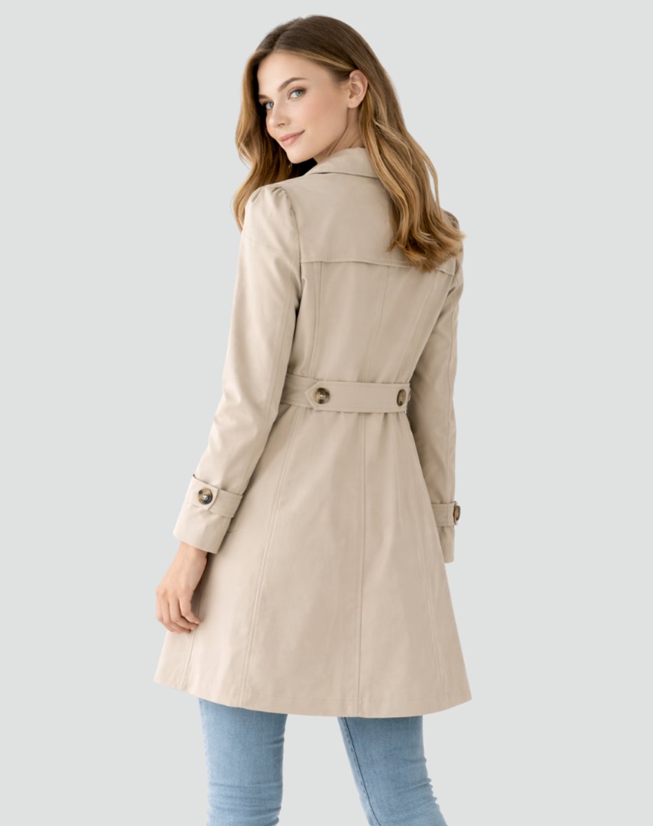 Layla Women's Trench Coat | Tailored Mid-Length Double-Breasted Design 4