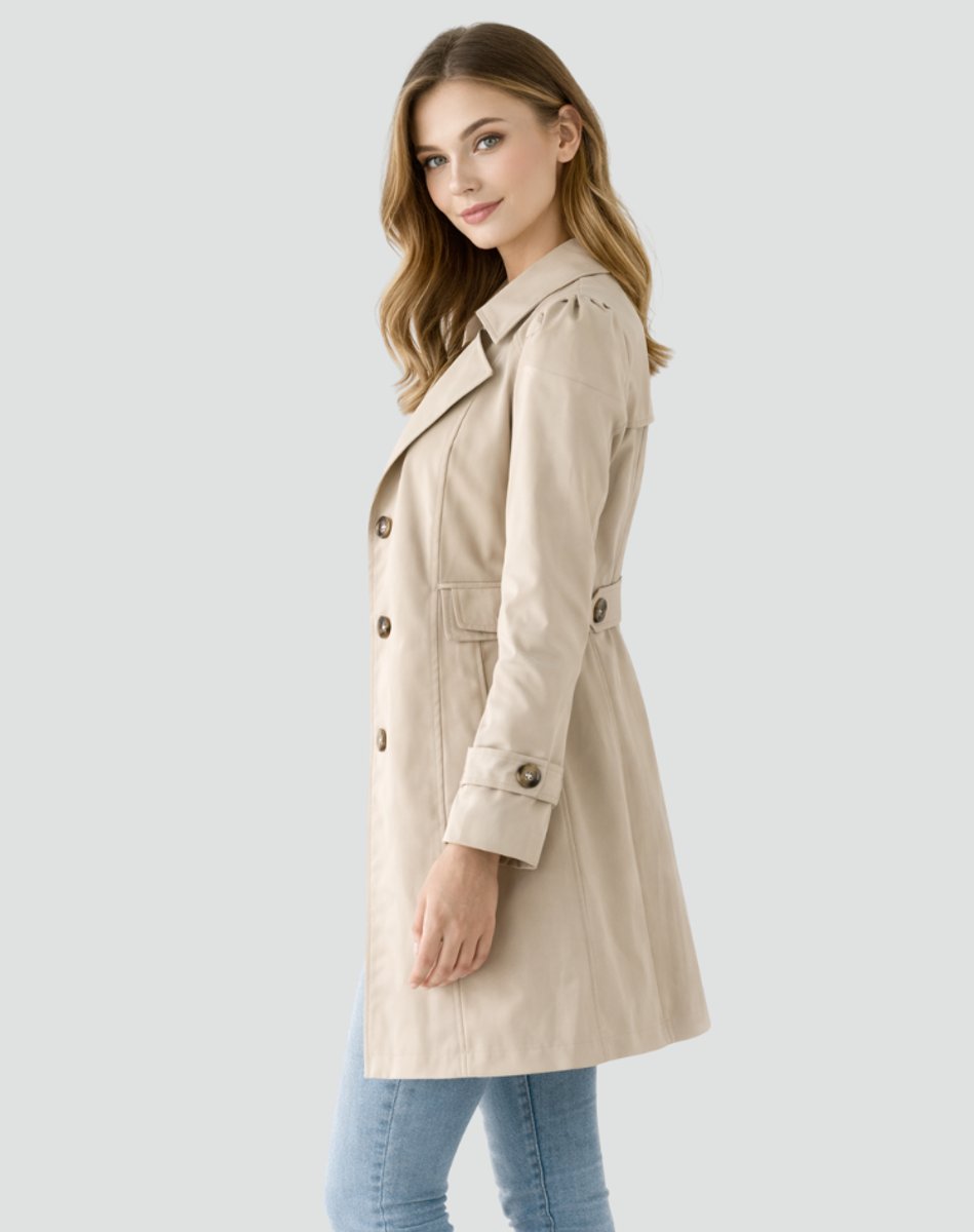Layla Women's Trench Coat | Tailored Mid-Length Double-Breasted Design 5