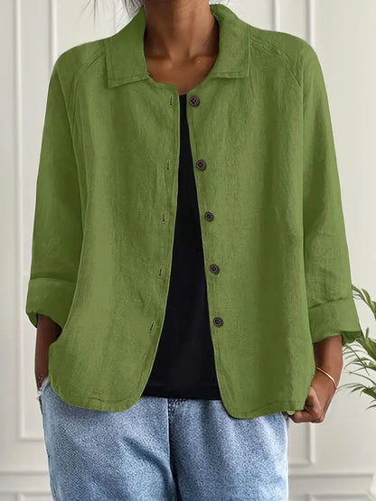 Lena Women's Blazer with Relaxed Fit, Classic Lapel Collar, and Button Placket 11