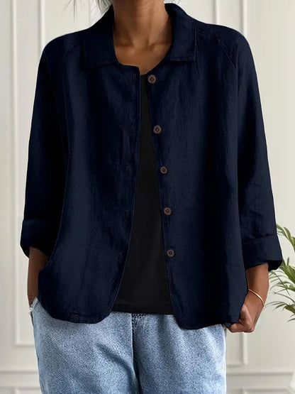 Lena Women's Blazer with Relaxed Fit, Classic Lapel Collar, and Button Placket 12