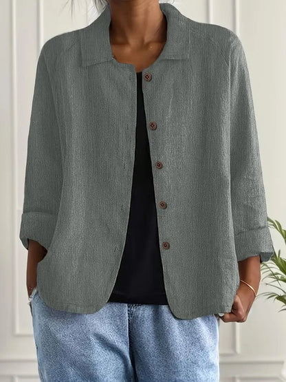 Lena Women's Blazer with Relaxed Fit, Classic Lapel Collar, and Button Placket 4