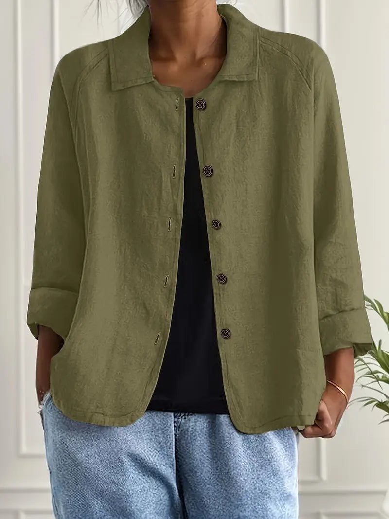 Lena Women's Blazer with Relaxed Fit, Classic Lapel Collar, and Button Placket 7