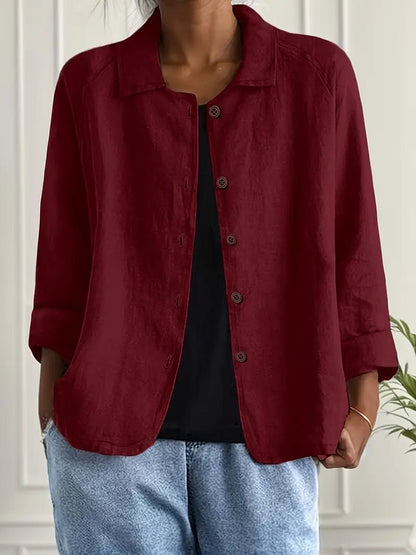 Lena Women's Blazer with Relaxed Fit, Classic Lapel Collar, and Button Placket 9
