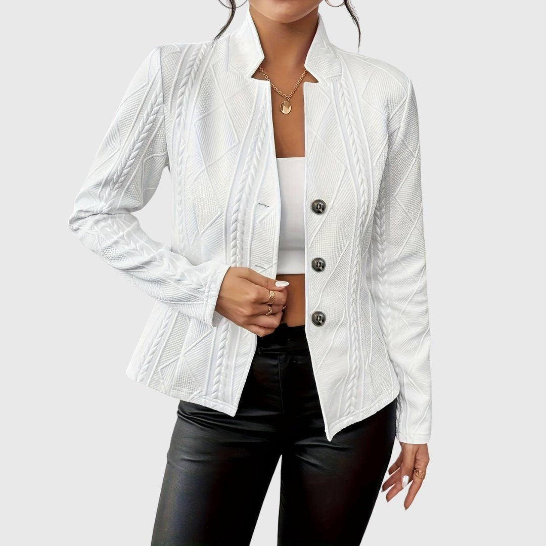 Lena Women’s Blazer with Structured Cut and Three-Button Placket 1
