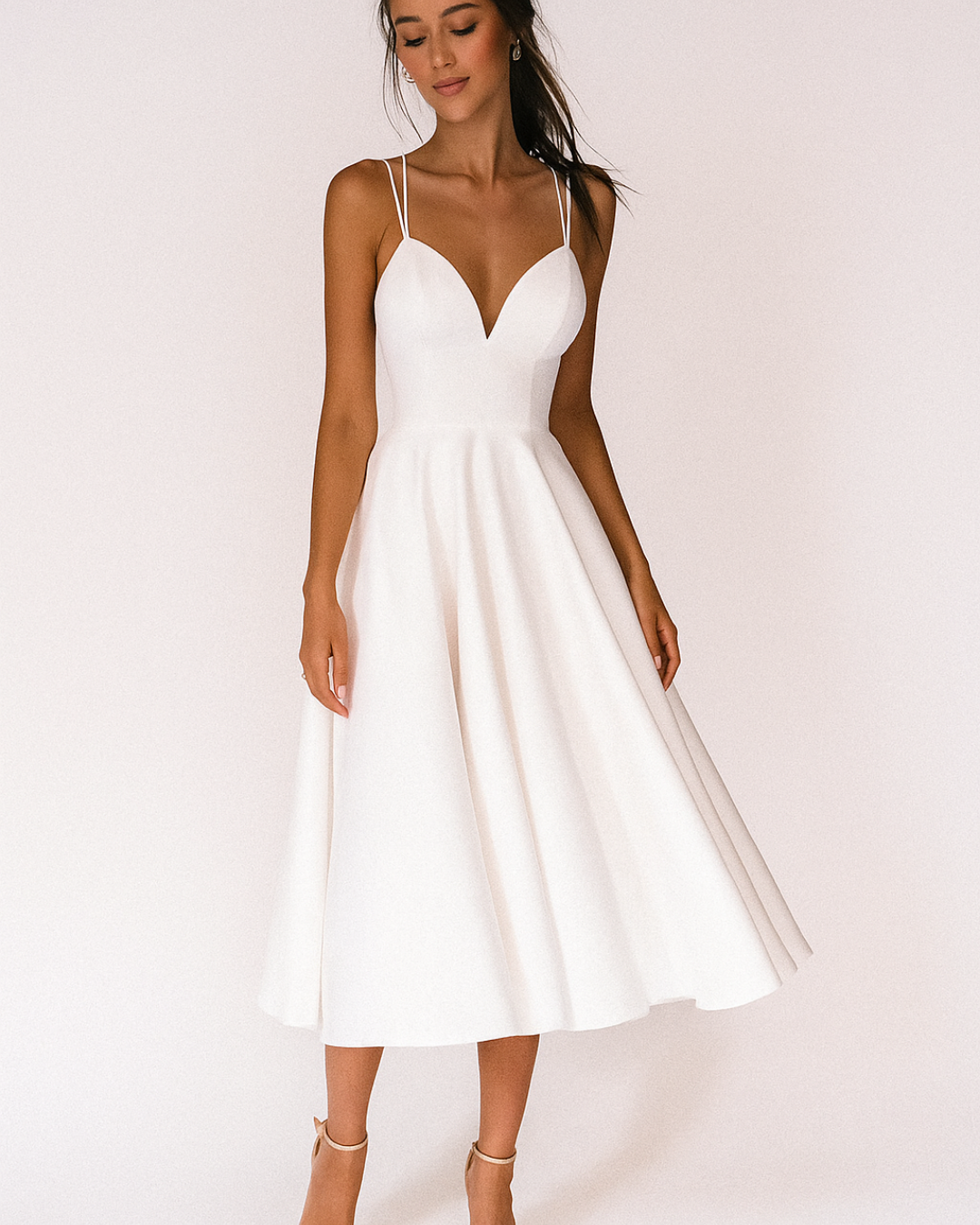 Lena Women’s Formal Dress with Strappy Design and Flattering Midi Length 1