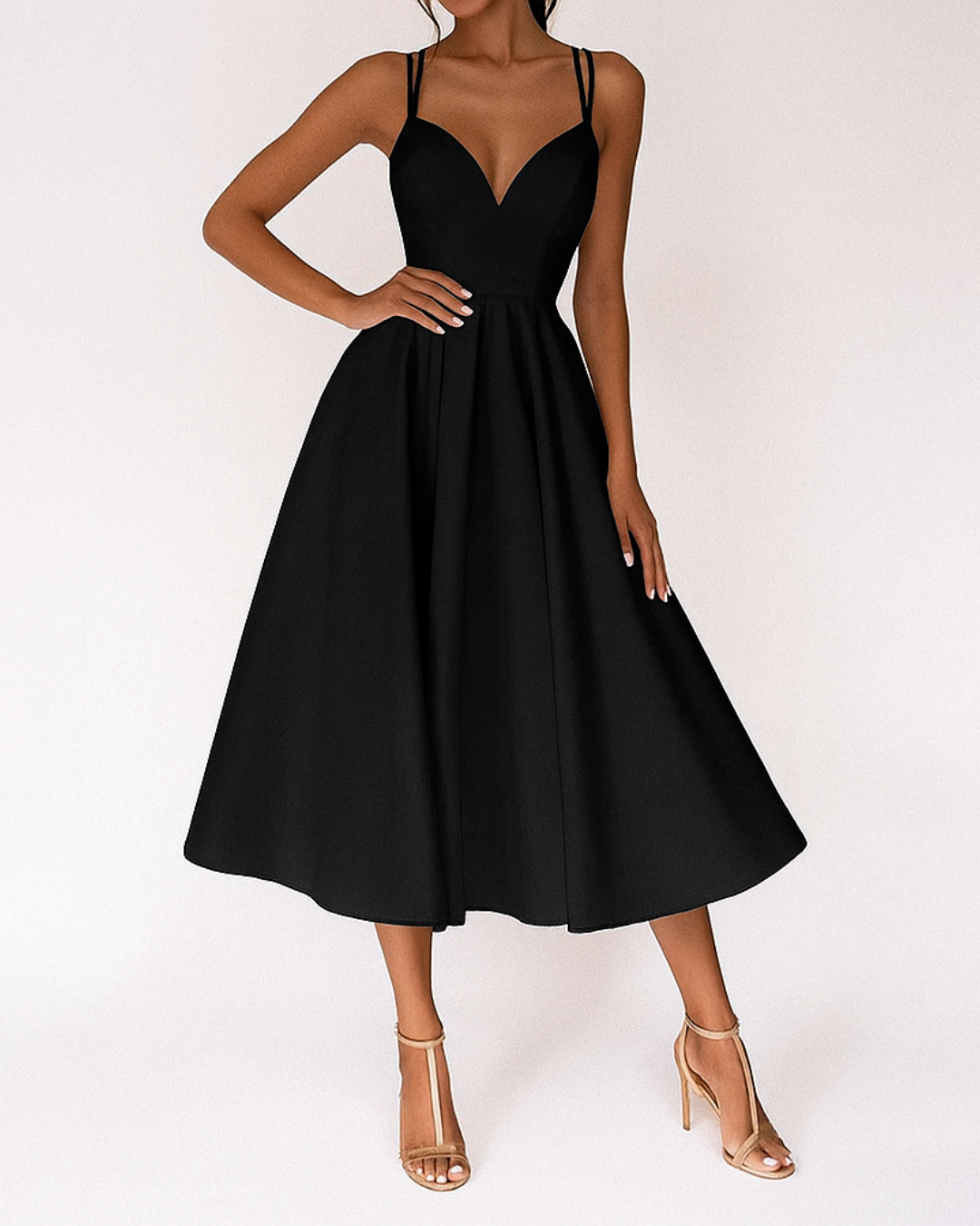 Lena Women’s Formal Dress with Strappy Design and Flattering Midi Length 3