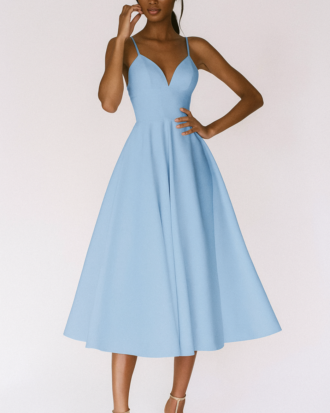 Lena Women’s Formal Dress with Strappy Design and Flattering Midi Length 4