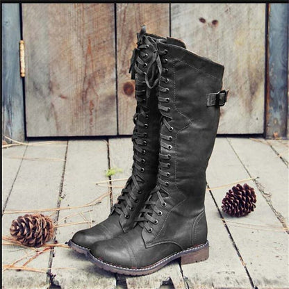 Lena Women’s High Lace-Up Riding Boots with Calf-High Design 2