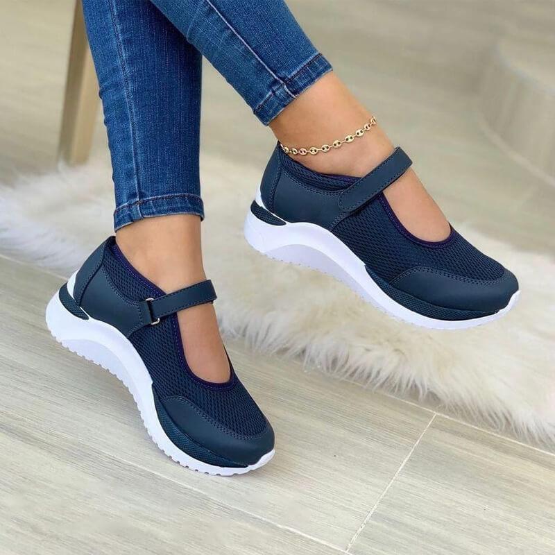 Leona Women's Sneakers with Breathable Mesh Upper and Velcro Closure 2