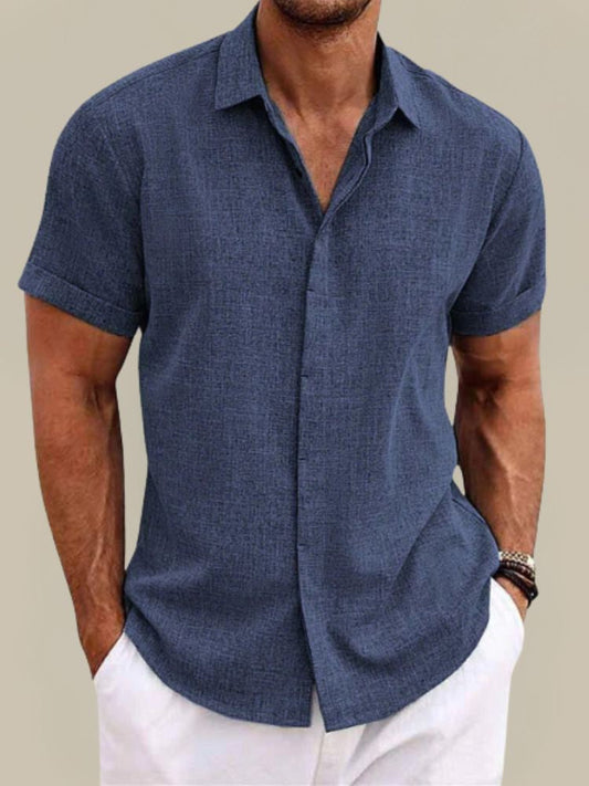 Lino Men’s Shirt with Short Sleeves and Breathable Lightweight Design 0