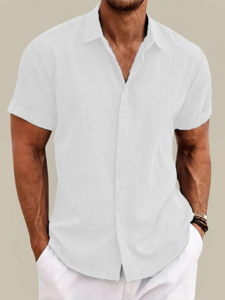 Lino Men’s Shirt with Short Sleeves and Breathable Lightweight Design 3