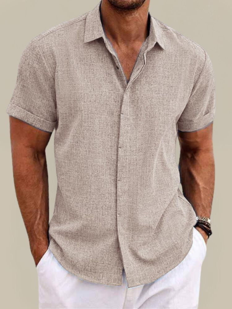 Lino Men’s Shirt with Short Sleeves and Breathable Lightweight Design 4