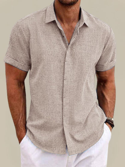 Lino Men’s Shirt with Short Sleeves and Breathable Lightweight Design 4