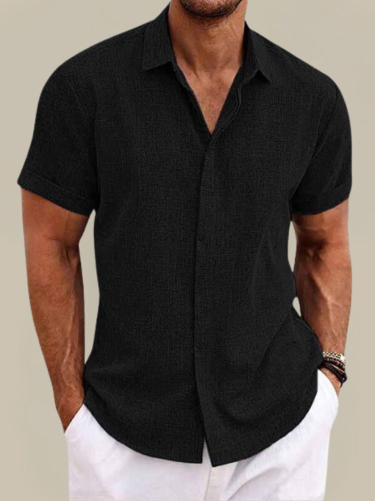 Lino Men’s Shirt with Short Sleeves and Breathable Lightweight Design 5