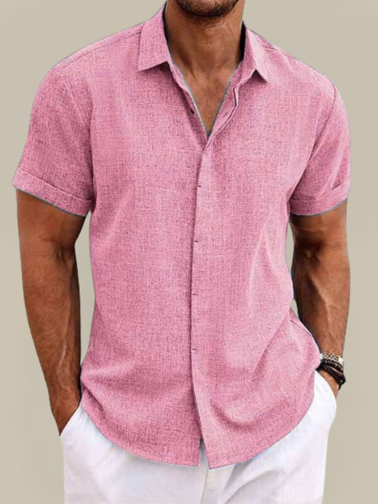 Lino Men’s Shirt with Short Sleeves and Breathable Lightweight Design 6