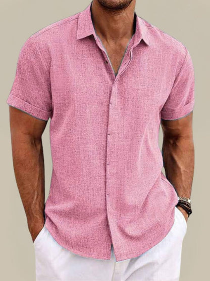 Lino Men’s Shirt with Short Sleeves and Breathable Lightweight Design 6