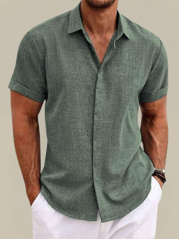 Lino Men’s Shirt with Short Sleeves and Breathable Lightweight Design 7