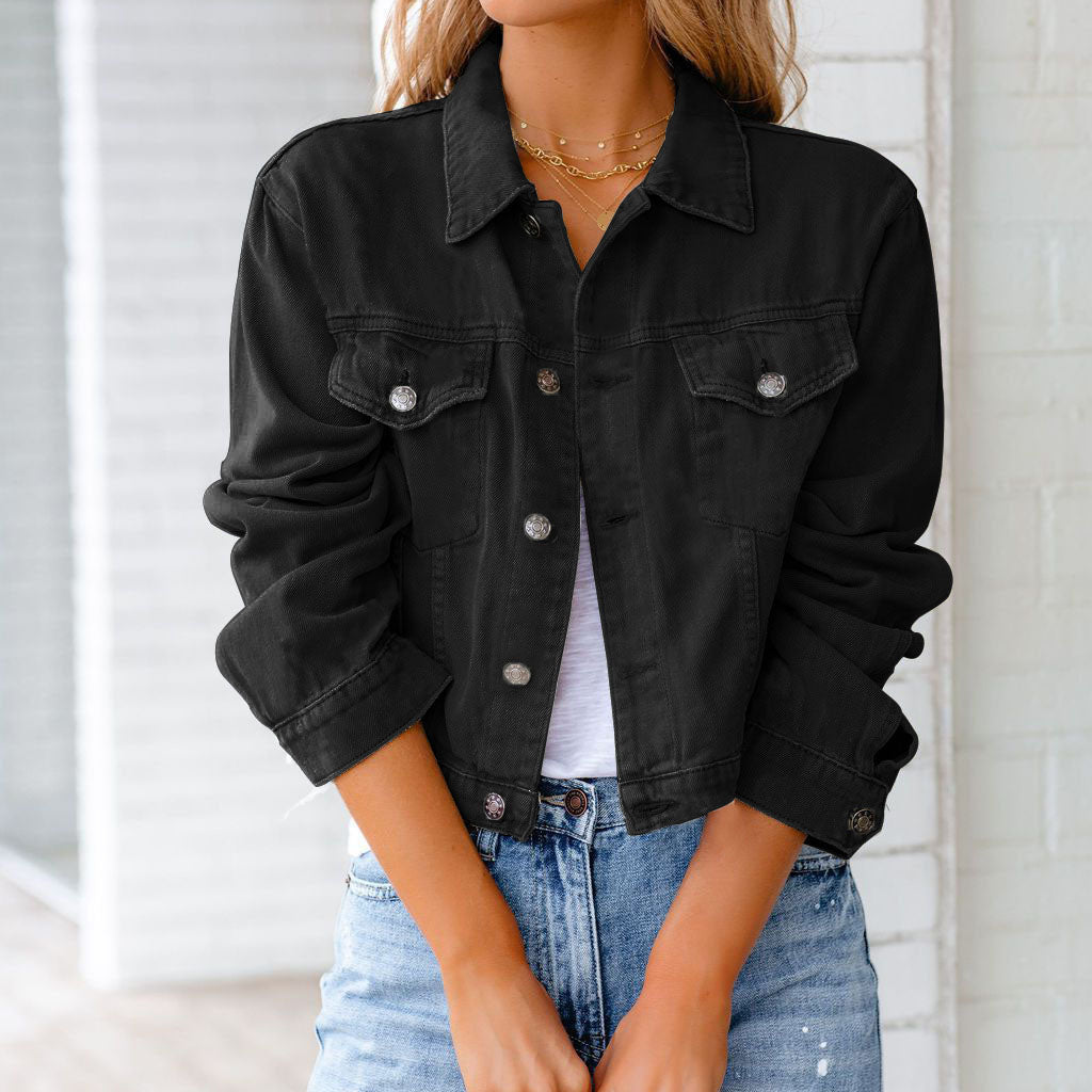 Liora Women's Cropped Jacket | Long Sleeve, Collared Neckline 3