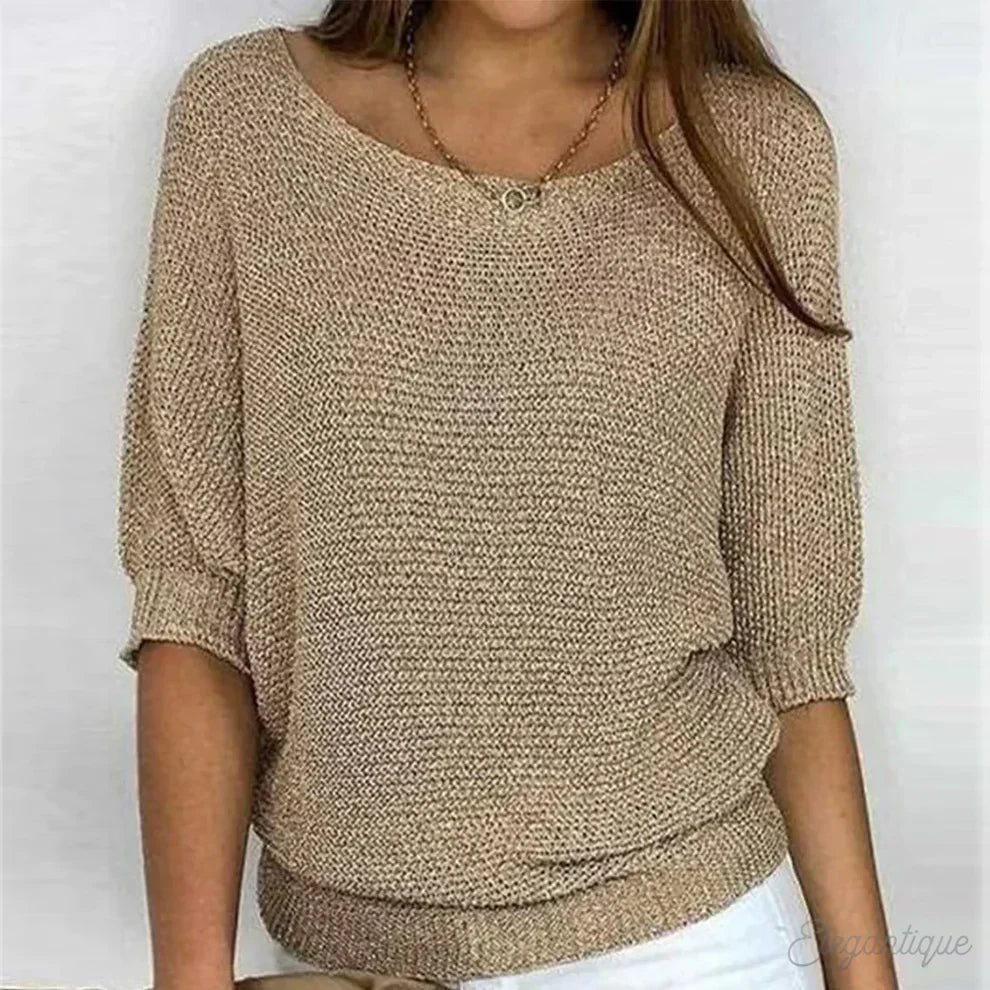 Louisa Women’s Sweater with Elegant Knitted Pattern 0