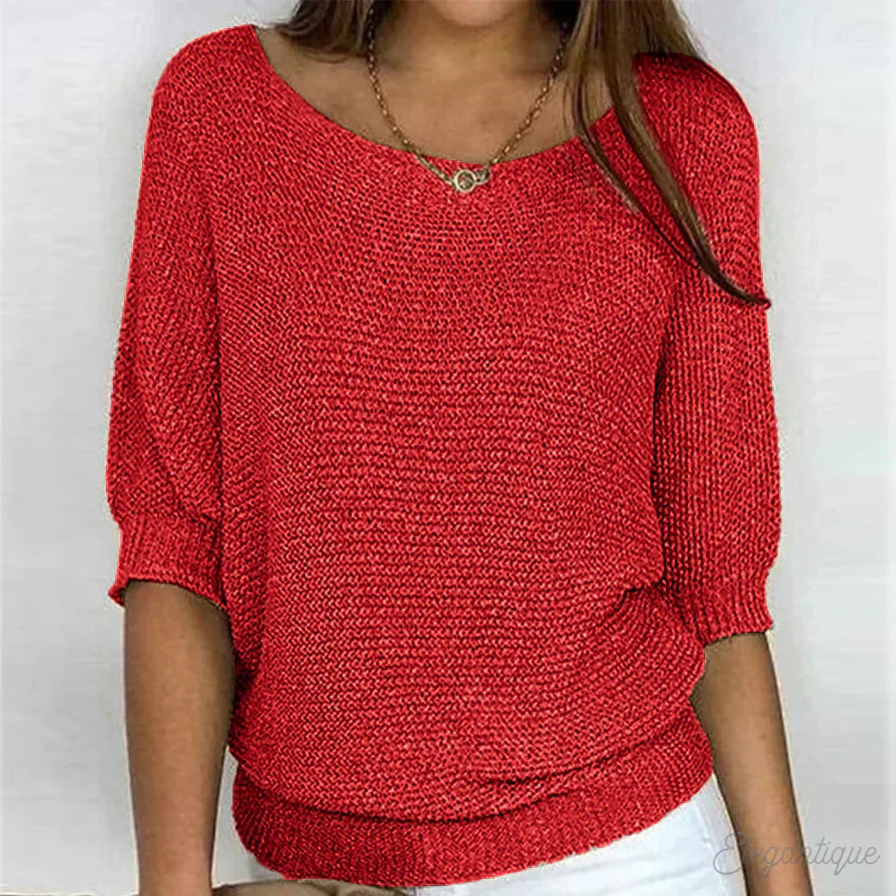 Louisa Women’s Sweater with Elegant Knitted Pattern 8