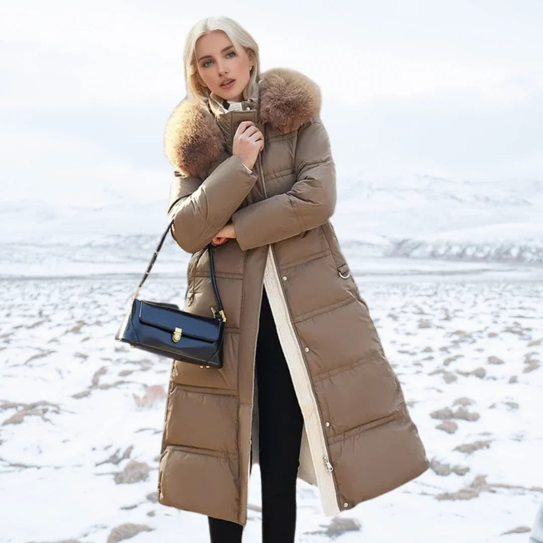 Lucia Women's Winter Parka featuring a stylish fur-trimmed hood and a water-resistant finish, perfect for cold weather protection and fashion. 1