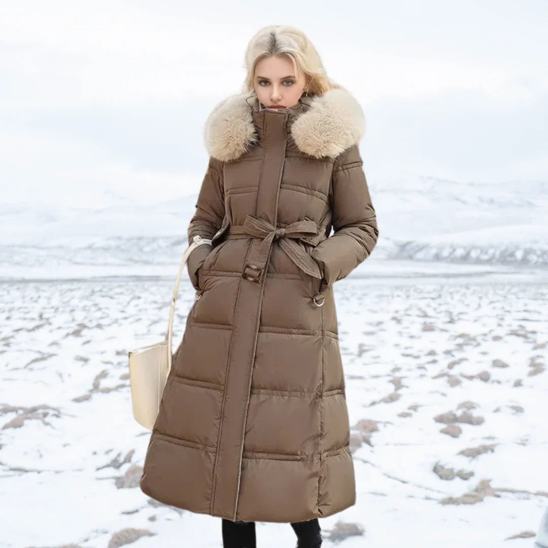 Lucia Women's Winter Parka featuring a stylish fur-trimmed hood and a water-resistant finish, perfect for cold weather protection and fashion. 2