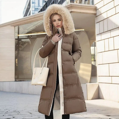 Lucia Women's Winter Parka featuring a stylish fur-trimmed hood and a water-resistant finish, perfect for cold weather protection and fashion. 3