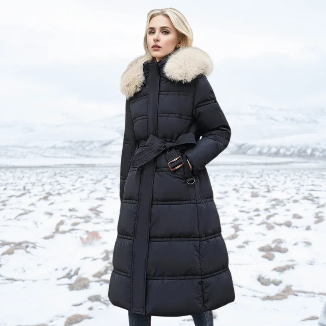 Lucia Women's Winter Parka featuring a stylish fur-trimmed hood and a water-resistant finish, perfect for cold weather protection and fashion. 6