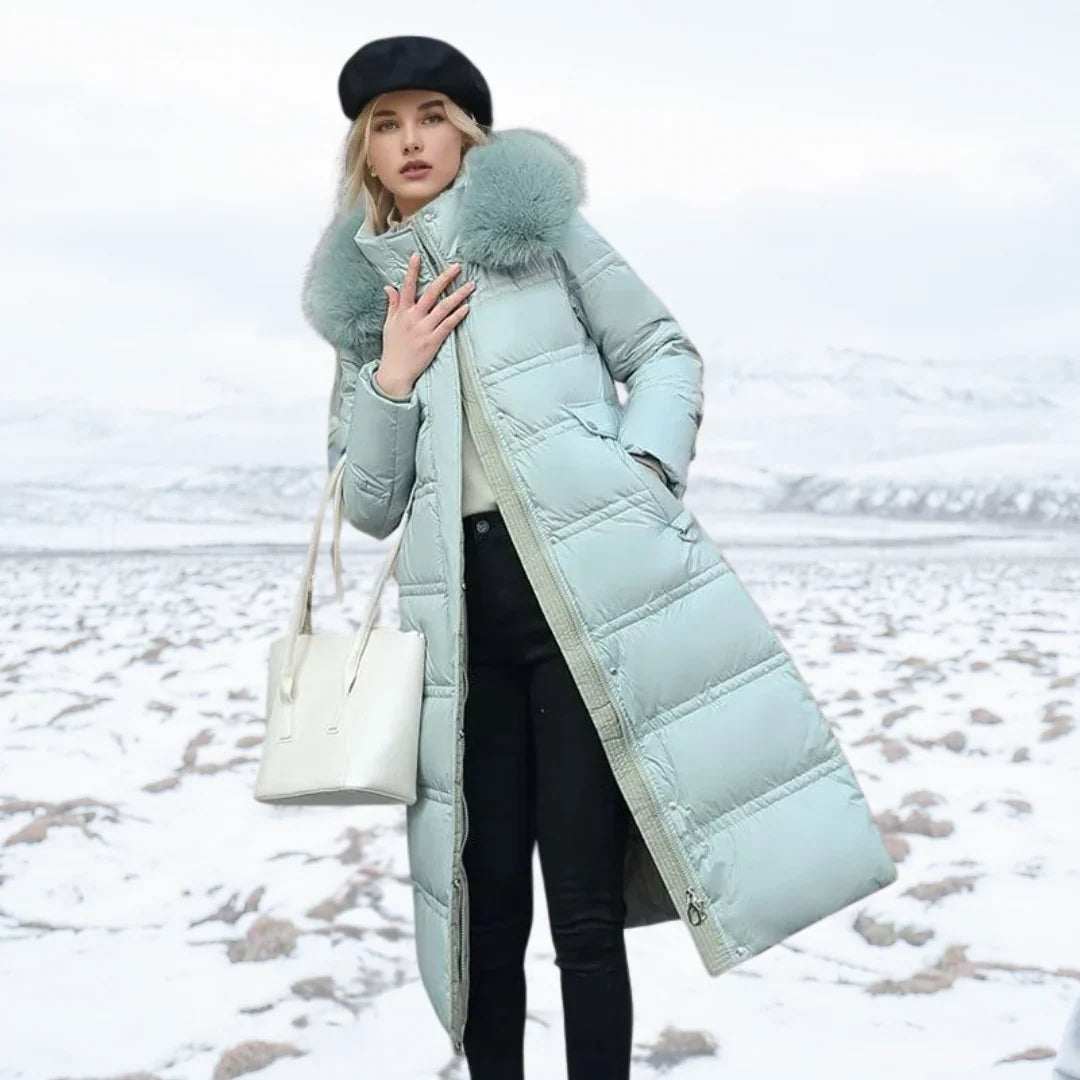 Lucia Women's Winter Parka featuring a stylish fur-trimmed hood and a water-resistant finish, perfect for cold weather protection and fashion. 9