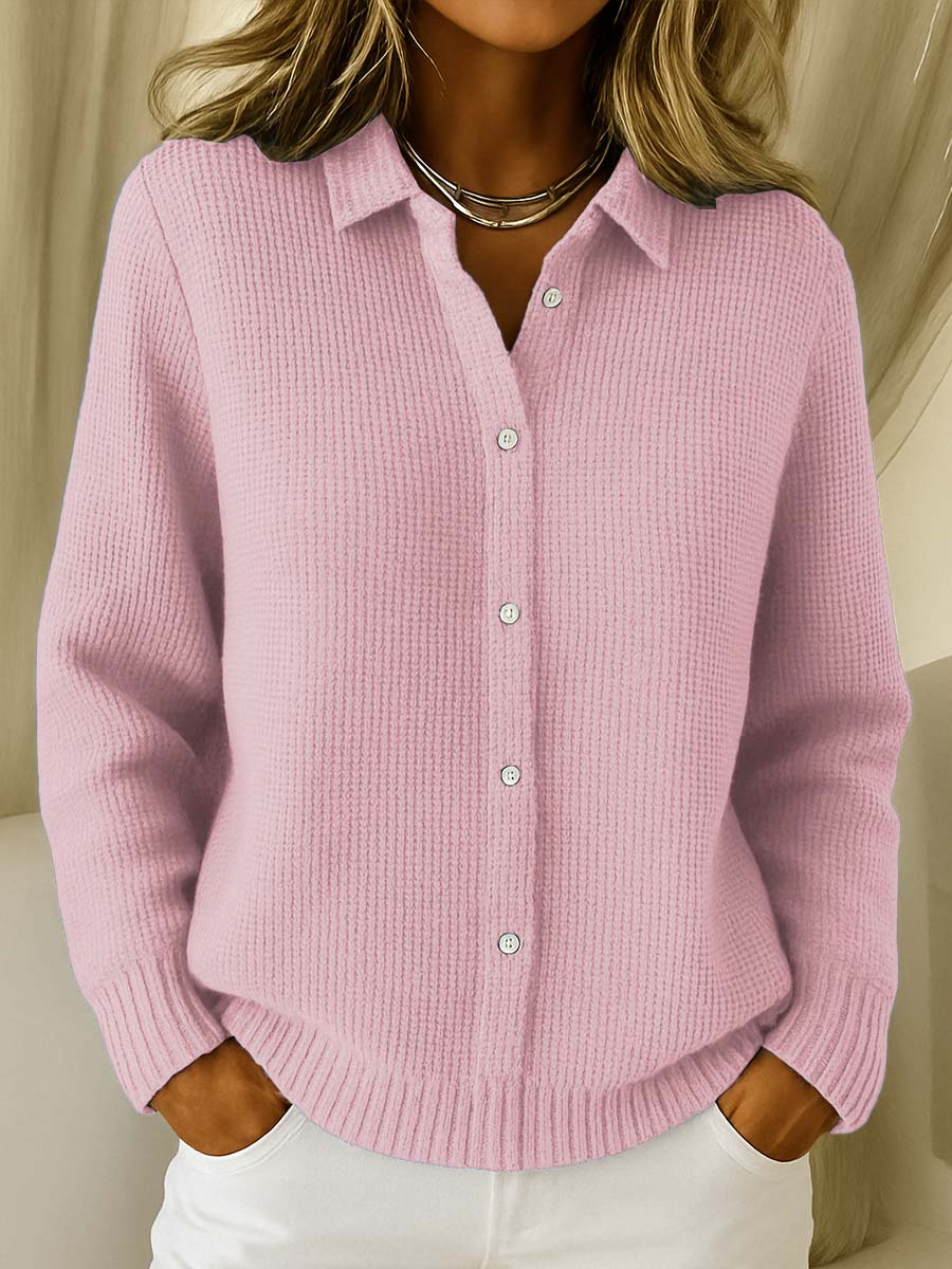 Luna Women's Cardigan with Refined Collar and Tailored Silhouette 1