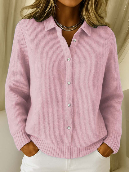 Luna Women's Cardigan with Refined Collar and Tailored Silhouette 1