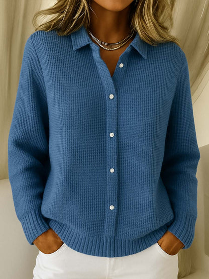 Luna Women's Cardigan with Refined Collar and Tailored Silhouette 3