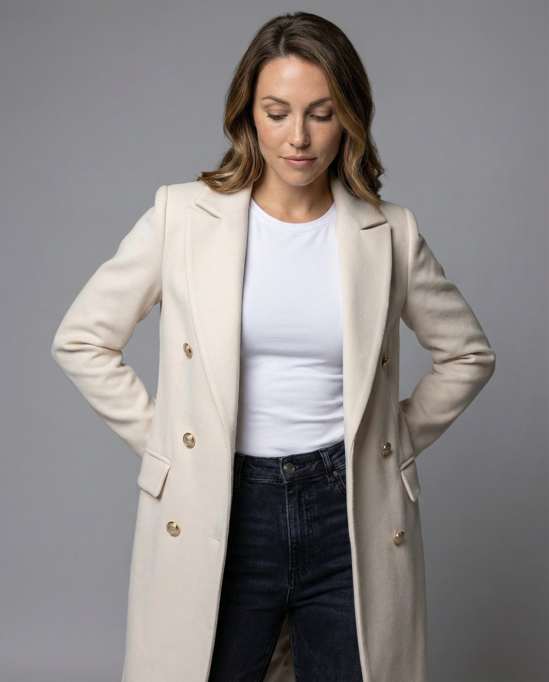 Luna Women’s Jacket with Double-Breasted Front and Winter Sleeves 3