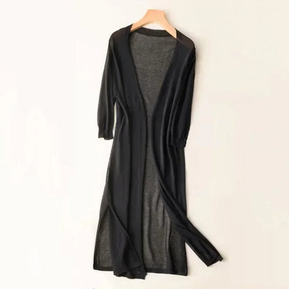 Luna Women’s Long Cardigan with Lightweight Draped Design and Flattering Flowing Style 2