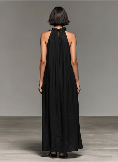Luna Women’s Sleeveless Maxi Dress with Ruffle Details 1