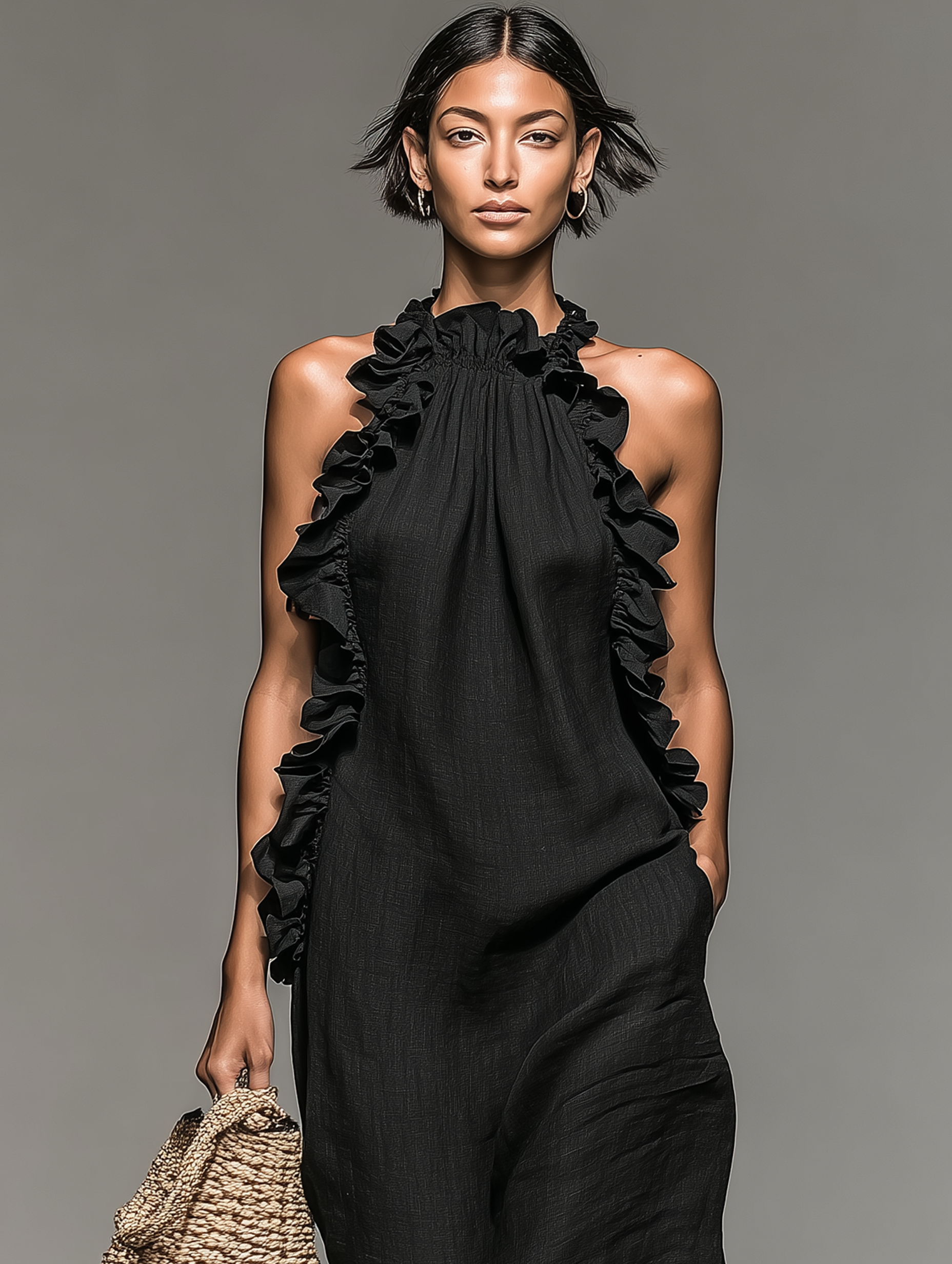 Luna Women’s Sleeveless Maxi Dress with Ruffle Details 5
