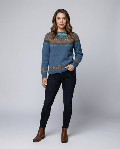 Luna Women’s Sweater with Vintage Icelandic Pattern and Relaxed Fit 1
