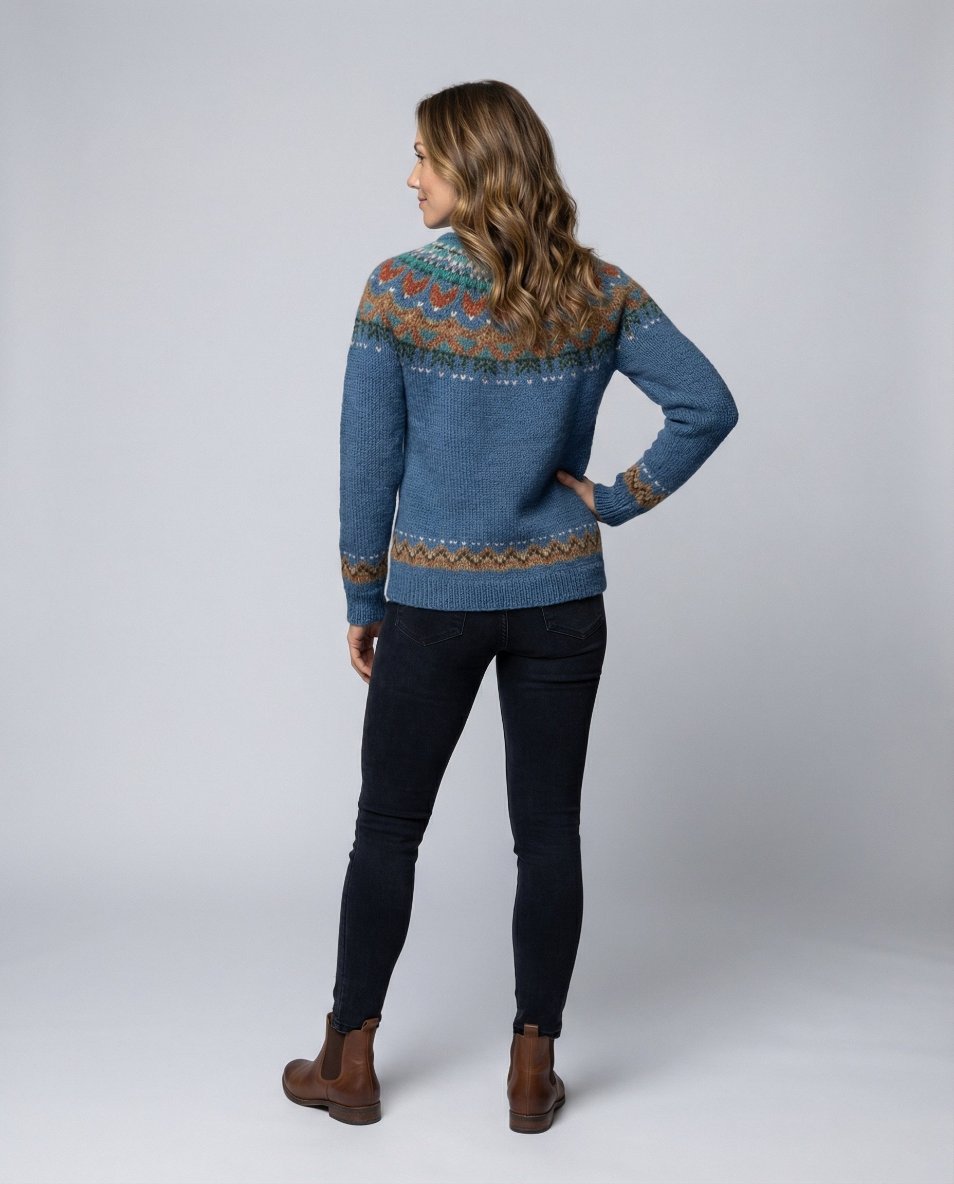Luna Women’s Sweater with Vintage Icelandic Pattern and Relaxed Fit 2