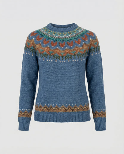Luna Women’s Sweater with Vintage Icelandic Pattern and Relaxed Fit 4