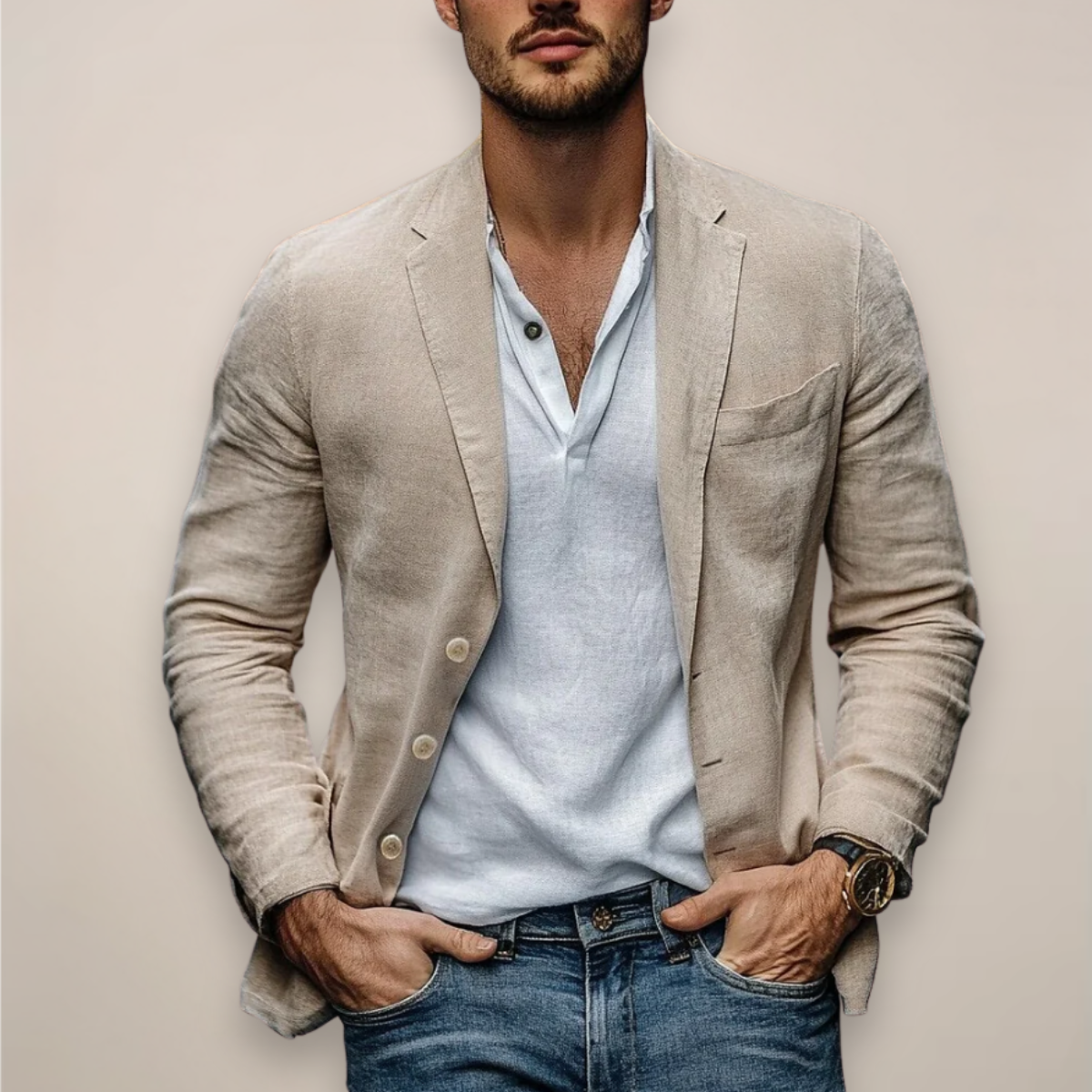 Luxe Men’s Blazer Jacket with Slim Fit and Lightweight Design 0