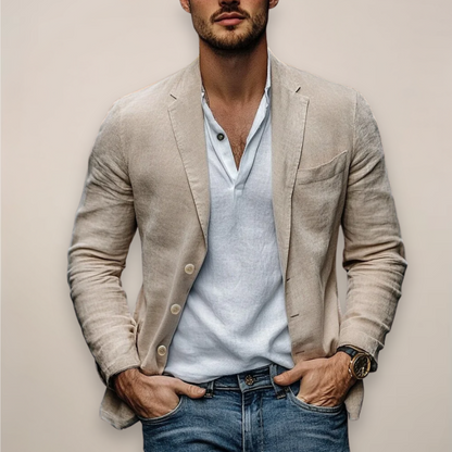 Luxe Men’s Blazer Jacket with Slim Fit and Lightweight Design 0