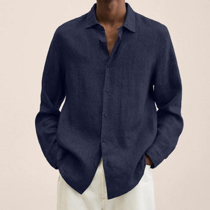 Luxe Men’s Dress Shirt with Classic Button Design and Relaxed Fit 0