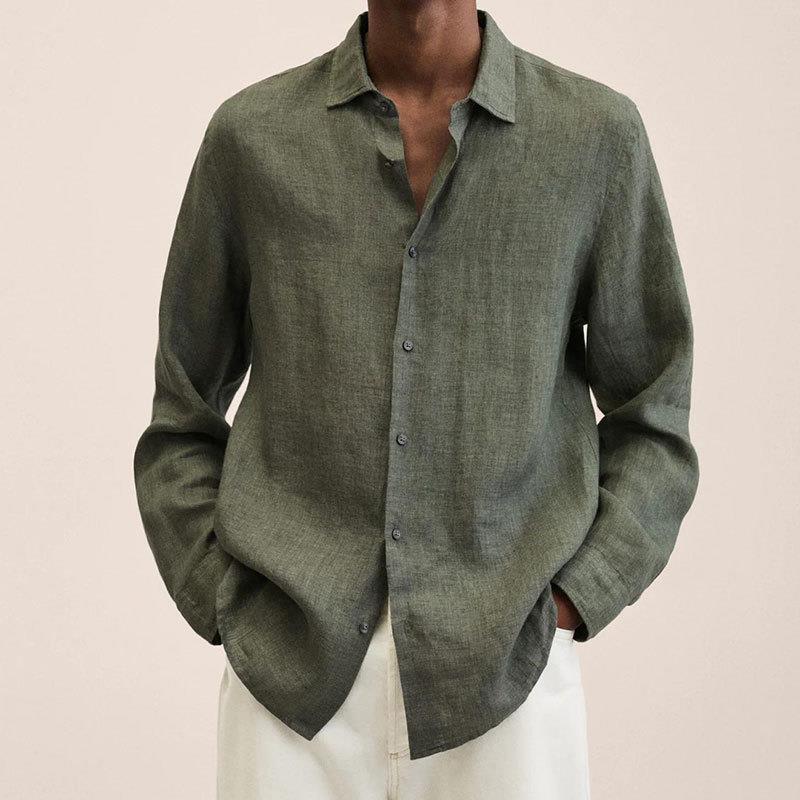 Luxe Men’s Dress Shirt with Classic Button Design and Relaxed Fit 7