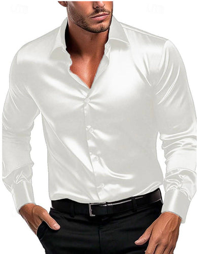 Luxe Men's Silk Shirt | Elegant Italian Collar, Breathable Fabric 0
