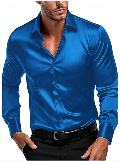 Luxe Men's Silk Shirt | Elegant Italian Collar, Breathable Fabric 4